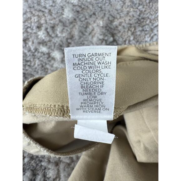 J Jill Size 16 Tall Stretch Cotton Blend Flat Front Pants Beige Zipper Pull On - Picture 11 of 12